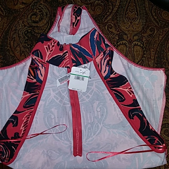 Free People Tucker sleeveless, mock neck, print Bodysuit Top - Picture 11 of 16